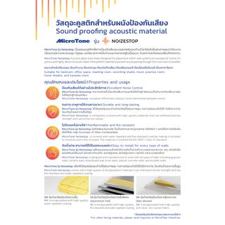 ฉนวนใยแก้วสำหรับผนังกันเสียง MicroTone MICROFIBER รุ่น Noizestop SM350 ขนาด 60 x 120 ซม.