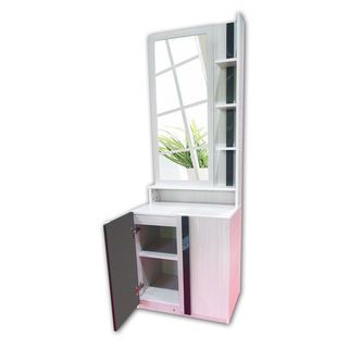 DELICATO โต๊ะเครื่องแป้ง รุ่น ฟอร่าขนาด 60x40x170ซม. สีเมเปิ้ล/เทาผ้า