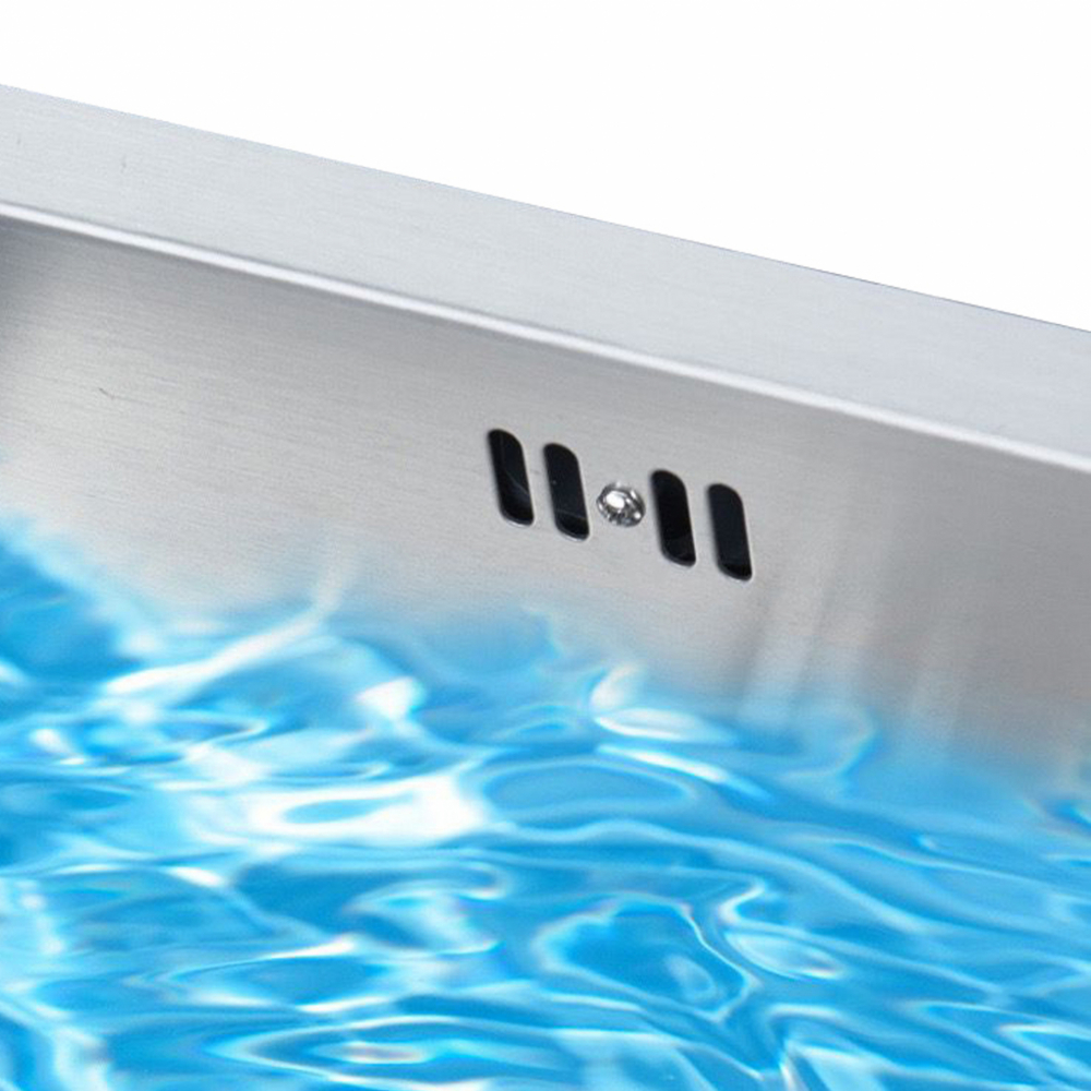 CLOSE อ่างล้างจานขอบฝัง 2 หลุมมีที่พัก SUS304 120x50x22 ซม. ST2-12050