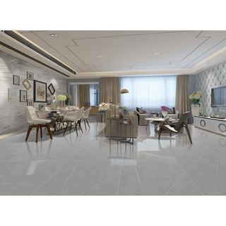 La Arezza กระเบื้องพอร์ซเลน 60x60 ซม. Marbla ออเดซเซ่ เกรย์ P6046 Polished Glazed Tile (4P) Random