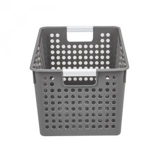 GOME ตะกร้าอเนกประสงค์ทรงเหลี่ยม รุ่น Circle TG54420G ขนาด 25.5x35.5x21.5 ซม.(16L) สีเทา