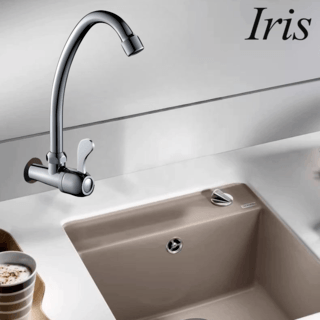 Iris ก๊อกอ่างล้างจานแบบติดผนังตัว C รุ่น ดีว่า 702-8