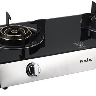 AXIA เตาแก๊สตั้งโต๊ะหน้ากระจก 2 หัวเตา JAGUAR สีดำ