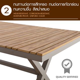 (1/2)SUMMER SETชุดโต๊ะสนาม 4 ที่นั่ง รุ่น Sander ขนาด โต๊ะ: 90x150x75 ซม. เก้าอี้ : 54.5x62.5x80ซม. สีน้ำตาล