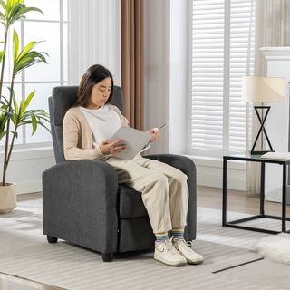 PULITO เก้าอี้พักผ่อนผ้า รุ่น MAROSE ขนาด 67x87x100 ซม. สีเทาเข้ม 