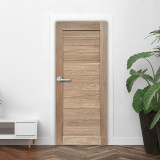 GREATWOOD ประตูไม้มะฮอกกานีบานทึบ เซาะร่อง 90x200ซม.