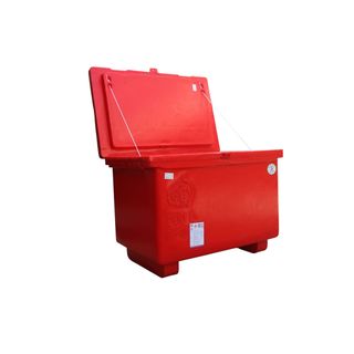 S&P ถังแช่ ขาสูง บานพับมือจับ 200 ลิตร สีแดง