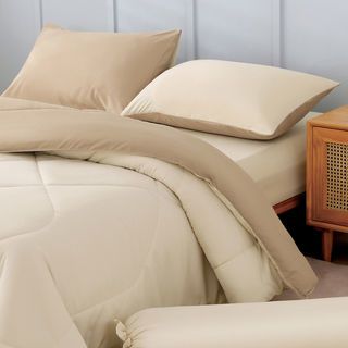 TRUFFLE ชุดเครื่องนอนพร้อมผ้านวม 5 ชิ้น ขนาด 5  ฟุต รุ่น SUNKO-01 สีเบจ