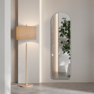 Nice กระจกมีกรอบอะลูมิเนียมตั้งพื้น รุ่น โอลีเวีย-ซิลเวอร์ ขนาด 40x150 ซม. สีเงิน