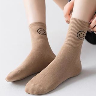 KOJI ถุงเท้าข้อกลางลายยิ้ม รุ่นSC22 ขนาด11x17.5x0.5ซม.คละสี