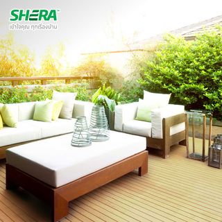 เฌอร่า ไม้พื้น รุ่นดับเบิ้ล ขอบวี ลายเสี้ยน 2.5x20x300ซม. สีรองพื้นขาวมะลิ