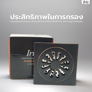 Iris ตะแกรงกันกลิ่น-กันแมลงทองเหลืองชุบ รุ่น BLj-8821   สีดำแมท