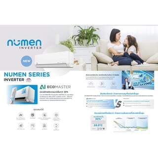 MIDEA เครื่องปรับอากาศ Inverter Numen ขนาด 9000 BTU รุ่น MSNE-10CRFN8-ID สีขาว