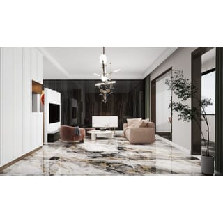 La Arezza กระเบื้องพอร์ซเลน 75X150  ซม. รุ่น Luxura  elite marble  (TMA715906L) High-glossy Random (2pcs /box  2.25 sqm)