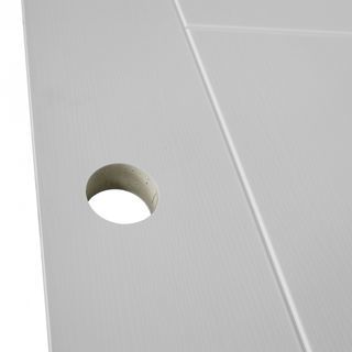 WELLINGTAN ประตูภายนอก UPVC บานเรียบเซาะร่อง รุ่น UPVC-WEF05 ขนาด 80x200ซม. สีขาว (เจาะลูกบิด)