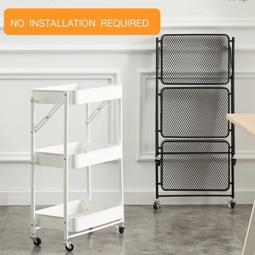 DELICATO ชั้นวางของเหล็ก 3 ชั้น   FR102 ขนาด 
45×30×77ซม. สีขาว