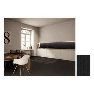 Marbella กระเบื้องเซรามิคปูผนัง 10x16 นิ้ว รุ่น บริค-แบล็ค SRE2510 Gloss (15P)