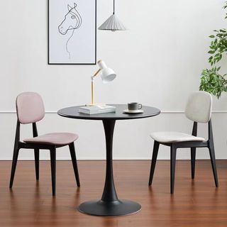 DELICATO โต๊ะกาแฟทรงกลม รุ่น LALUN ขนาด 70x70x73 ซม. สีดำ 