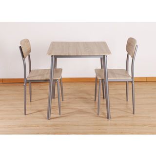 Delicato ชุดโต๊ะอาหาร 2 ที่นั่ง รุ่น B01065 โต๊ะ:70X70X76.5ซม. เก้าอี้:41X45.5X84.5ซม. สีน้ำตาลอ่อน