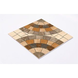 Marbella กระเบื้องเซรามิคปูพื้น 40X40 ซม. รุ่น ไซเคิล บล็อก บราว S407 Matt (12P)