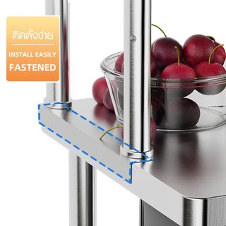 CROWN โต๊ะเตรียมสเตนเลส 2 ชั้น พร้อมชั้นวาง SUS304 150x80x160 ซม. NOELLE-SS304 (1/2)