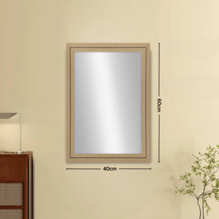 Nice กระจกมีกรอบทรงเหลี่ยม (PS) รุ่น โทยาม่า ขนาด 40x60 ซม. สีน้ำตาล 