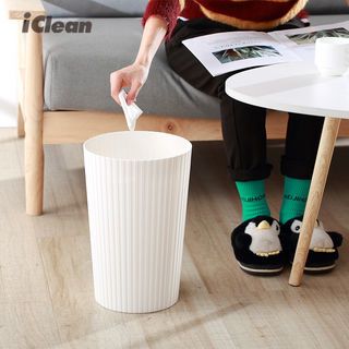 ICLEAN ถังขยะไม่มีฝาทรงกลม 10 ลิตร รุ่น 917157 ขนาด 22.5×22.5×34 ซม. สีขาว