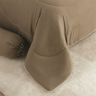 TRUFFLE ชุดเครื่องนอนพร้อมผ้านวม 6 ชิ้น รุ่น Hoshi-02 ขนาด 5ฟุต สีกากี-ครีม