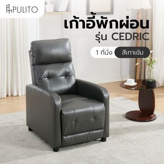 PULITO เก้าอี้พักผ่อน รุ่น CEDRIC ขนาด 65.5x85.5-139.5x102.5-81 ซม. สีเทาเข้ม