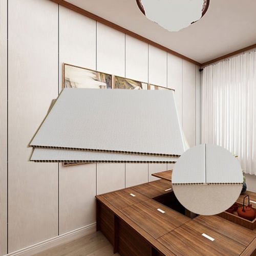 GREAT WOOD แผ่นตกแต่งผนังและฝ้าPVC GPPVC3.7-5 400*8*2900มม. เทาเบจ