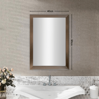 Nice กระจกมีกรอบทรงเหลี่ยม (PS) รุ่น นากาโน่ ขนาด 40x60 ซม. สีเมทัลลิค