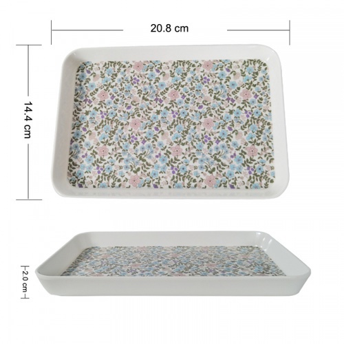 NIBIRU ถาดเสิร์ฟเมลามีนทรงเหลี่ยม ขนาด 8 นิ้ว (มอก.) JINNY คละสี