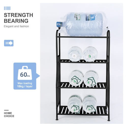 HAWDD ชั้นวางของเหล็กโล่ง 4 ชั้น รุ่น GX04 ขนาด 29x55.5x107ซม. สีดำ