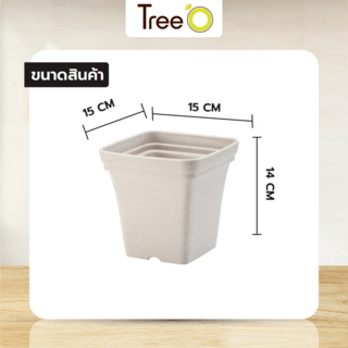 Tree’ O กระถางต้นไม้ รุ่น 6PY022-WH ขนาด 15 x 15 x 14 ซม. (6นิ้ว) สีขาว