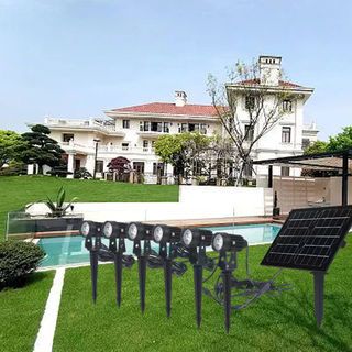 EILON โคมไฟโซลาร์เซลล์ปักดิน 3W*6โคม รุ่น PH009 สีดำ แสงวอร์มไวท์