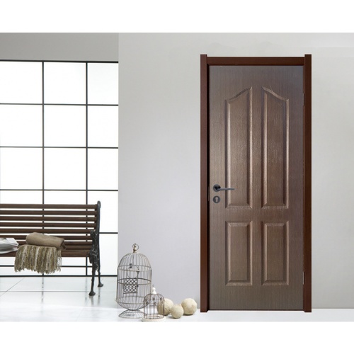 WELLINGTAN ประตูภายใน UPVC บานทึบ 4 ฟักปีกนก รุ่น UPVC-W004 ขนาด 80x200 ซม. สี Black wenge