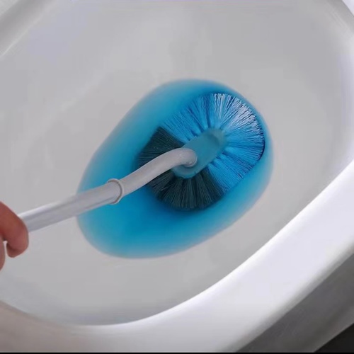 ICLEAN แปรงขัดสุขภัณฑ์หัวงอ รุ่น US43 ขนาด 8x8x39 cm สีฟ้า-ขาว