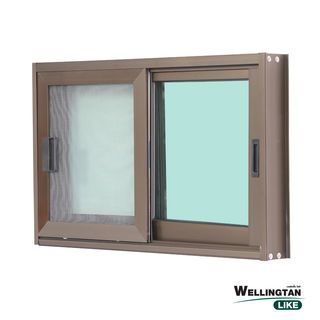 WELLINGTAN (LIKE) หน้าต่างอะลูมิเนียม บานเลื่อน SS W-AL/013 80x50ซม. สีชา พร้อมมุ้ง