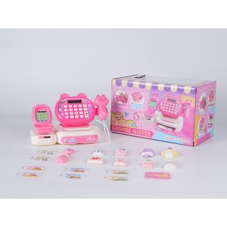 TOYS ของเล่นเครื่องแคชเชียร์คิดเงินพร้อมอุปกรณ์ไอศกรีม รุ่น M858-3H ขนาด 28x17x17 ซม. คละสี