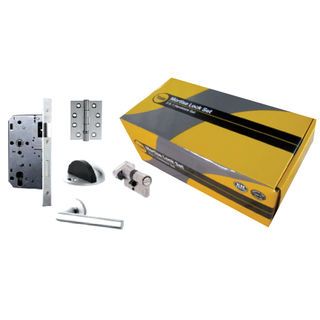 YALE มือจับก้านโยกแบบฝังในบานห้องทั่วไปและอุปกรณ์ร่วม สเตนเลส Mortise รุ่น YMS5in1-85/60-SS-60MM-H06-FS-H สีสเตนเลส