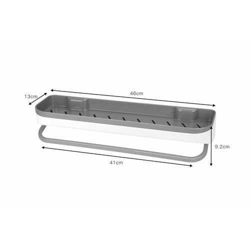 Primo ชั้นวางของพลาสติกพร้อมราวแขวน 13x46cm. รุ่นDLQG002-GY สีเทา