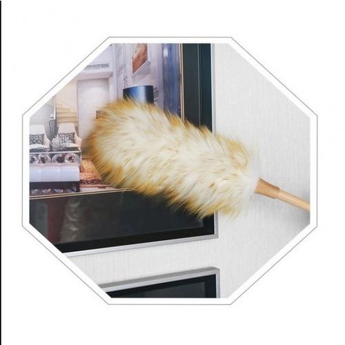 ICLEAN ไม้ปัดฝุ่นขนแกะด้ามสั้น รุ่น US578 ขนาด 6x6x54 cm สีน้ำตาล