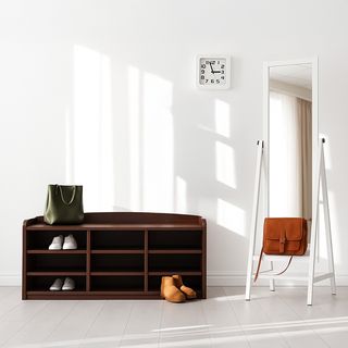 DELICATO ชั้นวางรองเท้า รุ่นเวสโต้ ขนาด 122.2x33x65.7 ซม. สีอเมริกาโน่