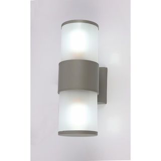 EILON โคมไฟติดผนังโมเดิร์น ทรงกระบอกกลม 2*E27 ขนาด 10.8x30cm IP65 รุ่น MVW027-D(G) สีเทา