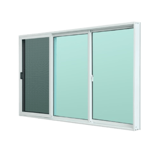 WELLINGTAN (LIKE) หน้าต่างอะลูมิเนียม บานเลื่อน SFS 180x110ซม. สีขาว พร้อมมุ้ง
