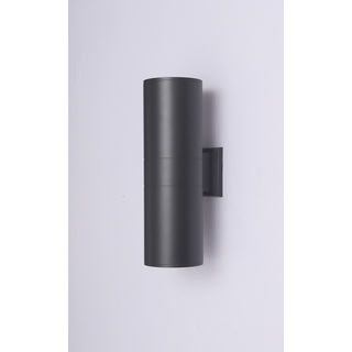 EILON โคมไฟติดผนังโมเดิร์น ทรงกระบอกกลม 2*E27 ขนาด 14.5*14.5*36 cm IP65 MVW002W-L360（B) สีดำ