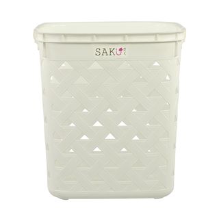 SAKU ตะกร้าลายหนัง รุ่น FT-502/A ขนาด 37.50x41x44 ซม. สีขาว