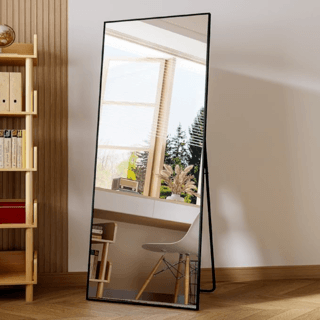 Nice กระจกมีกรอบอะลูมิเนียมตั้งพื้น รุ่น ฟีโอน่า-แบล็ค ขนาด 40x150 ซม. สีดำ