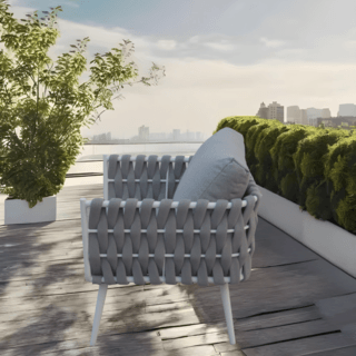 SUMMER SETเก้าอี้ outdoor อลูมิเนียม Lipe ขนาด 78x72x69 ซม. สีเทาอ่อน