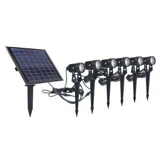 EILON โคมไฟโซลาร์เซลล์ปักดิน 3W*6โคม รุ่น PH009 สีดำ แสงวอร์มไวท์